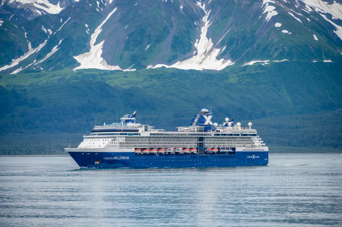 Celebrity cruise ship in Alaska