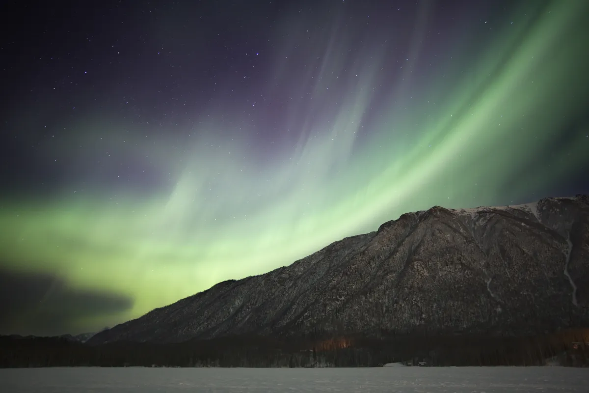 Northern Lights over Mirror Lake in Alaska
