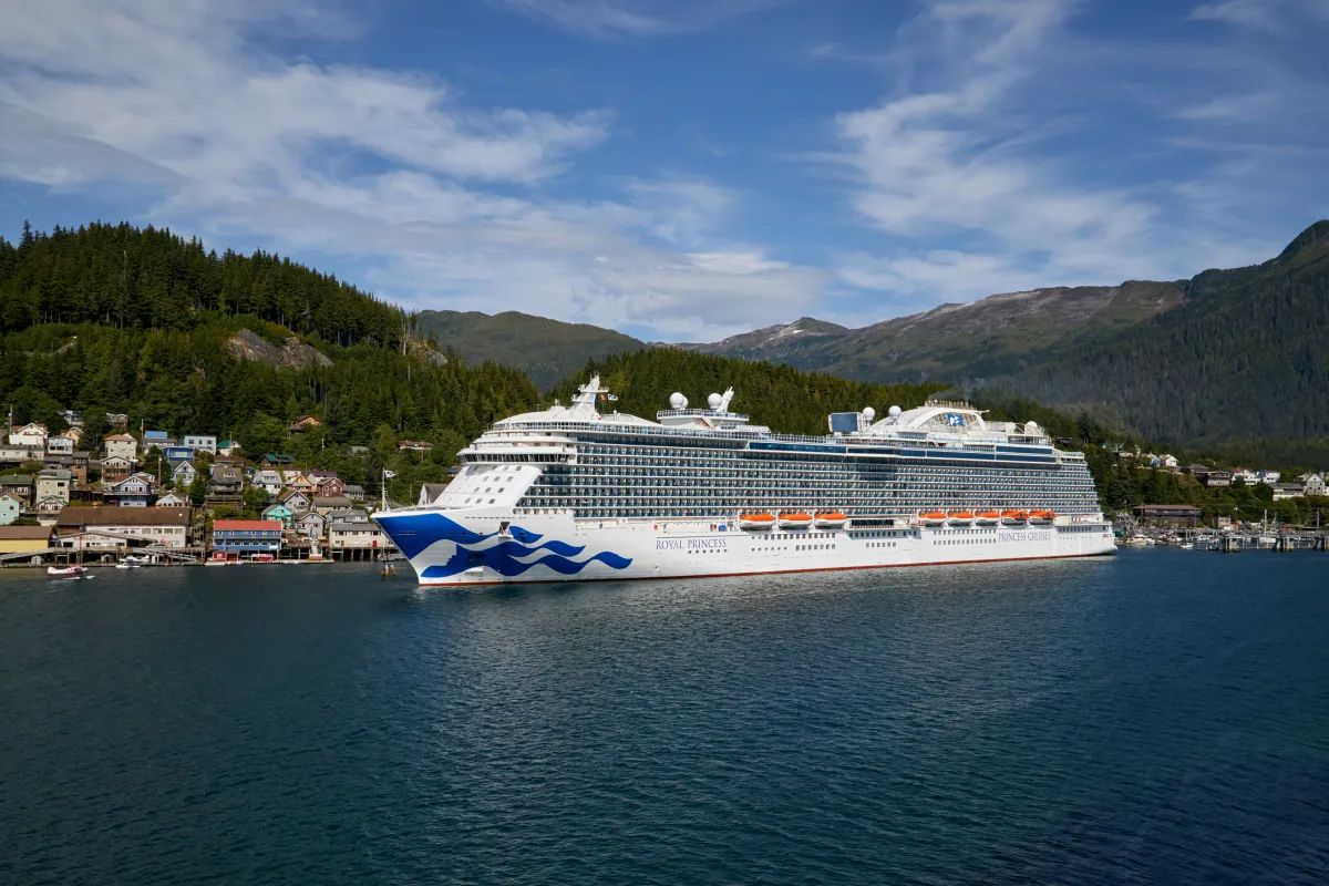 Royal Princess cruise ship docked in Ketchikan